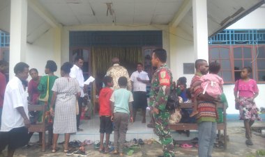 Babinsa Koramil Mamberamo Hulu Dampingi Pelaksanaan Ibadah Pekabaran Injil ke-171 di Kampung Dabra 1